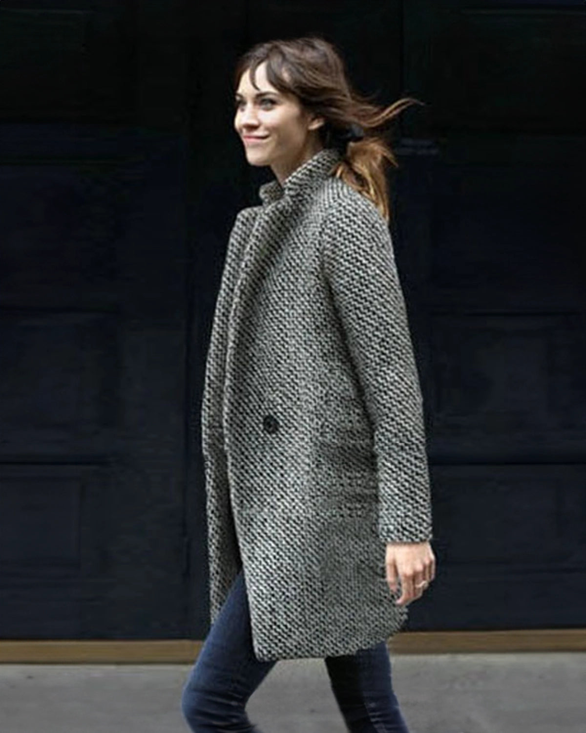 ChicWool™ | Schlanker Hahnentritt-Mantel