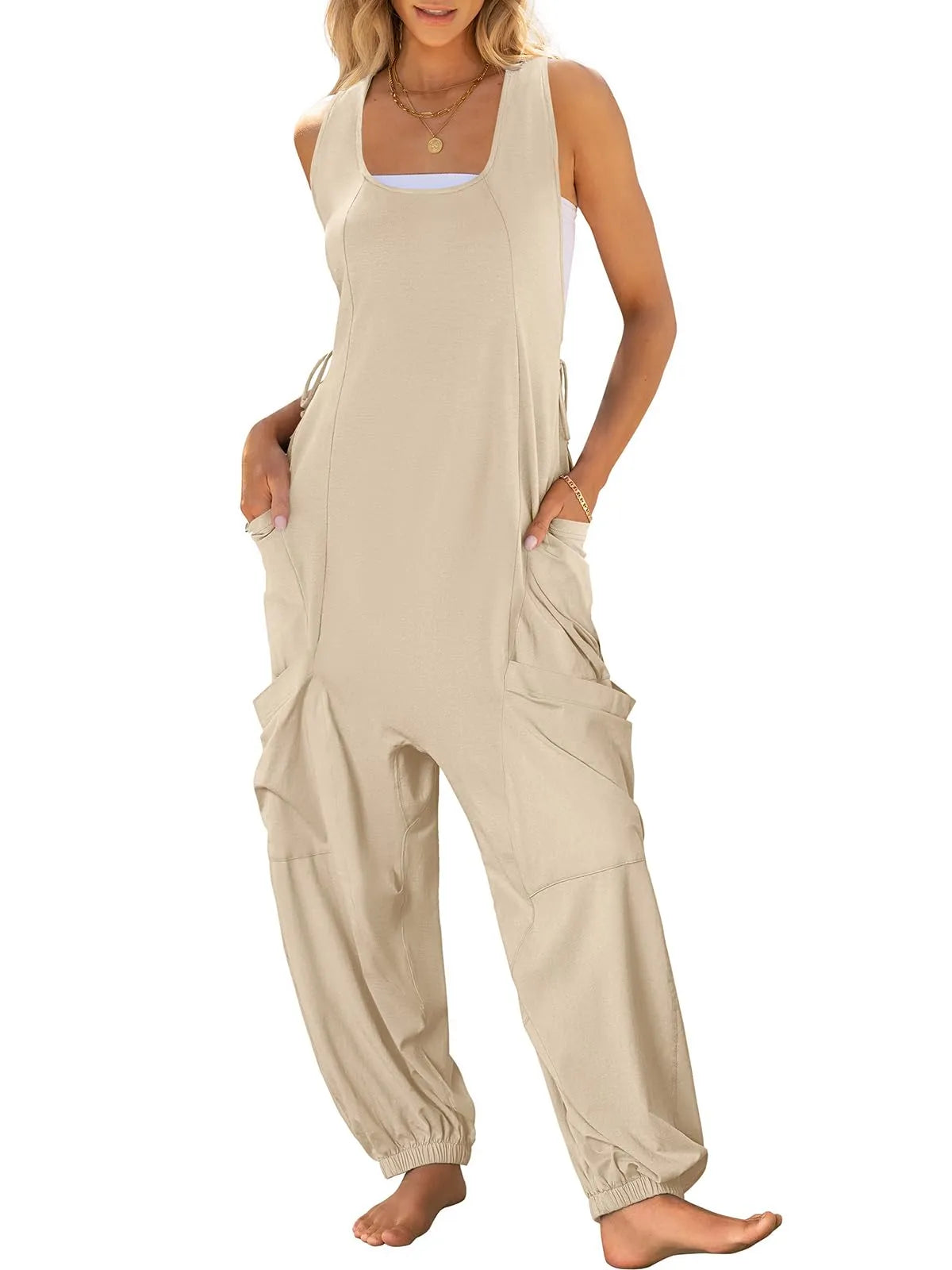 Ärmellose Baggy Jumpsuits