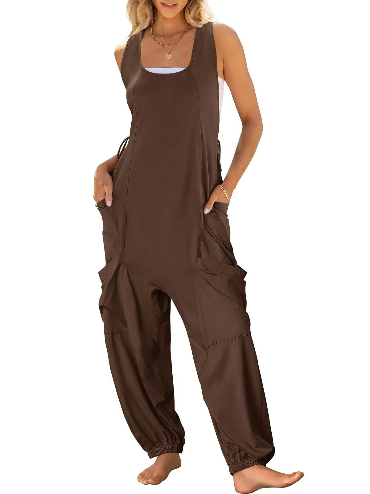 Ärmellose Baggy Jumpsuits
