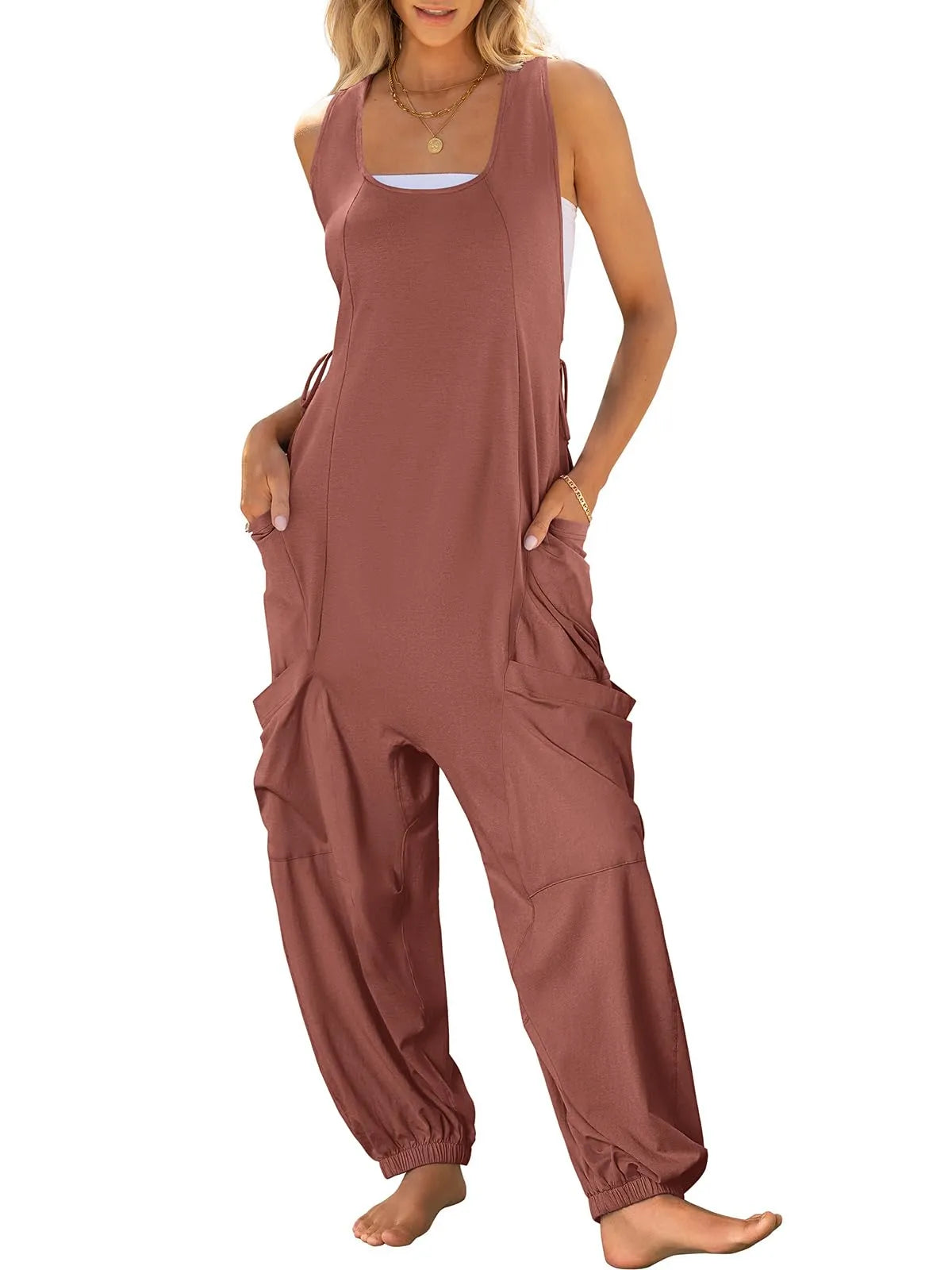 Ärmellose Baggy Jumpsuits