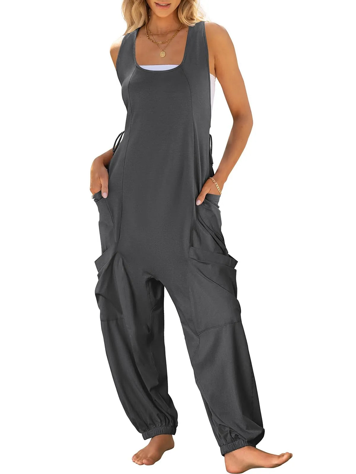 Ärmellose Baggy Jumpsuits