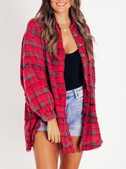 Urbaner Raw-Edge Oversize-Jacke