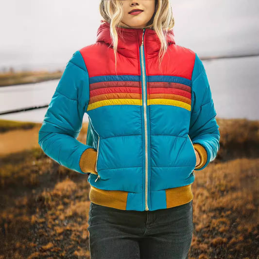GUILIA | Retro Jacke mit Kapuze für Damen